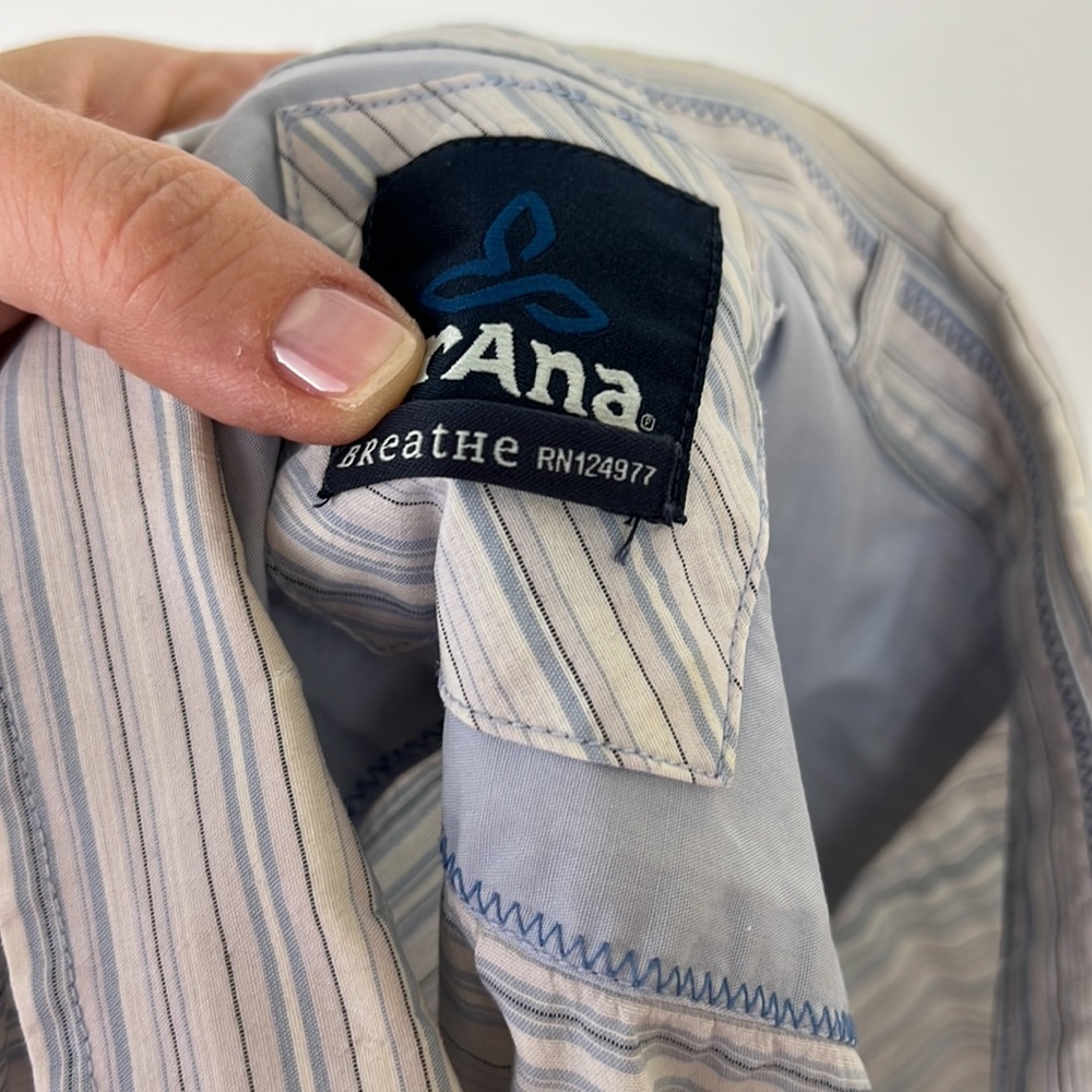 PRANA Men’s Breathe Short sleeve button down collar shirt Blue and White… - Picture 9 of 10